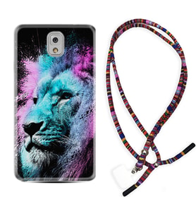 Samsung Note 3 4 5 8 9 20 Ultra 10 Lite Kılıf Boyun Asklı Rasta Silikon Pink Blue Leon 1603