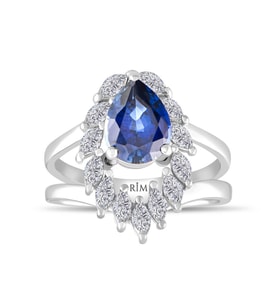 2.90 Karat Laboratuvar Pırlanta Safir Yüzük - HRD Sertifikalı