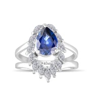 2.90 Karat Laboratuvar Pırlanta Safir Yüzük - HRD Sertifikalı