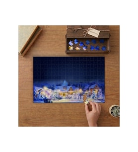 Karlı Evler - Kış Manzarası Tasarımı 240 parça Ahşap Puzzle Ahşap Kutuda MP04507