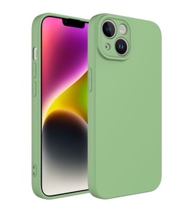 Apple iPhone 14 Kılıf Özel Orijinal Lansman Serisi, İçi Kadife, Pürüzsüz Yumuşak ve Mat TPU Silikon (Açık Yeşil)