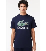 Lacoste Men's Regular Fit Crew Neck Graphic T-Shirt Navy Bisiklet Yaka Erkek Tişört Lacivert