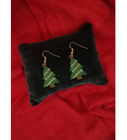 Miyuki Boncuk El Yapımı Çam Ağacı Küpe Yılbaşı Christmas Noel