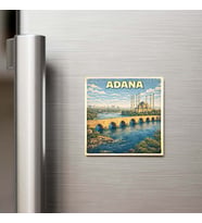 Adana Şehri - Pop-Art Travel - 9x9 cm Buzdolap Magneti