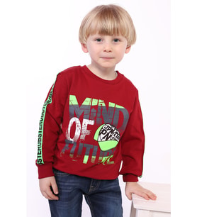Toontoy Erkek Çocuk Mınd Of Future Baskılı Sweatshirt (Bordo)