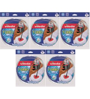 Vileda Turbo Yedek Mop Paspas Ucu (%100 Mikrofiber) (5 Li Set) (Beyaz)