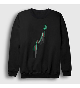 Presmono Unisex Siyah To The Moon Bitcoin Sweatshirt 264497tt