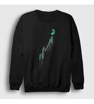 Presmono Unisex Siyah To The Moon Bitcoin Sweatshirt 264497tt