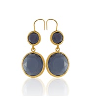 Kadir Jewellery 22 Ayar Altın Kaplama Kadın Taşlı Küpe -El İşçiliği Ve Hipoalerjenik Küpe
