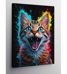 Kanvas Tablo Bağıran Kedi
