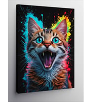 Kanvas Tablo Bağıran Kedi