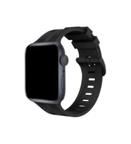 Uray store Apple Watch 38mm KR408 Çizgili Silikon Kordon - Siyah