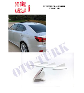 Araç Anten Süs Minik Balık Sırtı 5 Li Set Gri (Koyu Gri)