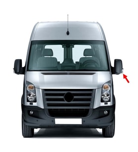 VW Crafter 2006-2016 Sol Dikiz Ayna Camı Üst Büyük Isıtmalı 2E0857587