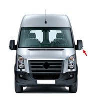 VW Crafter 2006-2016 Sol Dikiz Ayna Camı Üst Büyük Isıtmalı 2E0857587