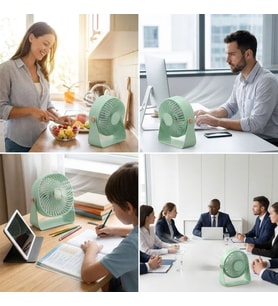 3 Kademeli Masaüstü Fan – Duvara Asılıp Sabitlenebilen Standlı Kaydırmaz Pedli Mini Fan ZB112