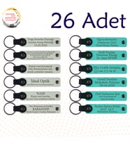 Beyaz & Turkuaz, Doğa Turu Ekibine Özel Sürpriz, 26’lı Set, İsim Yazılabilen Deri Anahtarlık
