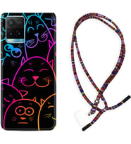 Vivo Y11S Y21S Y20 Y20S Y70 Kılıf Boyun Asklı Rasta Silikon Neon Cats 1790