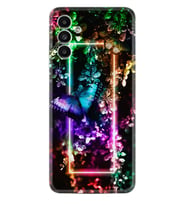 Samsung A23 A31 A32 A50 A51 A52 A53 A70 Kılıf Desenli Silikon Butterfly Neon 1684