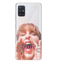 Samsung Galaxy A71 Uyumlu Taylor Swift Tasarımlı Şeffaf Telefon Kılıfı