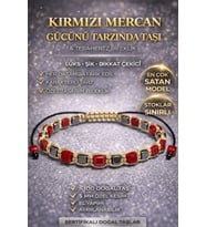 Sertifikalı Kırmızı Mercan Bileklik - 5 mm Küp Kesim Terahertz Doğal Taş Minimal Ayarlanabilir (Çok Renkli)