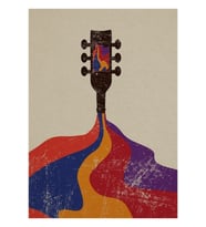 Gitar Yarı Şarap Dolu Tablo Ahşap Poster Dekoratif