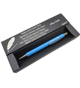 Signator® C424 Mavi Füme Tükenmez Kalem  İsme Özel Kalem  Hediyelik Kalem (Karışık)