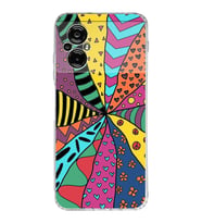 PrintiFy Poco M5 ile Uyumlu Retro Color 4  Kamera Korumalı Şeffaf  Kılıf