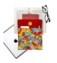 Kitap Kılıfı / Tablet Kılıfı / Ebook Kılıfı / Çok Amaçlı Kılıf  ( Kedi ve Fare , Turuncu )