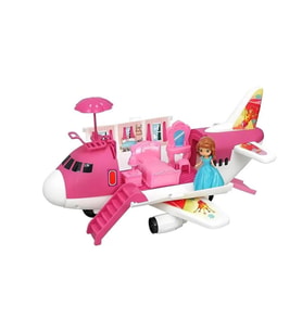 Heroes Toys Uçak Ev Bebek Seti ERN-2013 (Pembe-Beyaz)