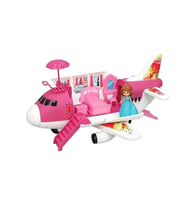 Heroes Toys Uçak Ev Bebek Seti ERN-2013 (Pembe-Beyaz)