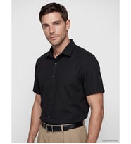 LCW BUSINESS Siyah Slim Fit Erkek Dokulu Gömlek