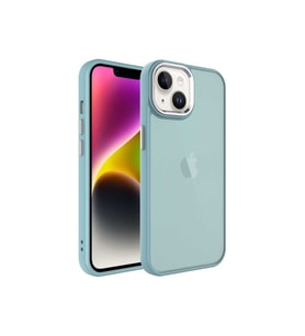 Apple iPhone 14 Uyumlu Kılıf Buzlu Sert PC Zore May Kapak (Mavi)
