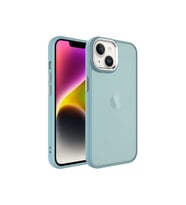Apple iPhone 14 Uyumlu Kılıf Buzlu Sert PC Zore May Kapak (Mavi)