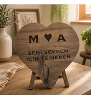 eJOYA Kişiye Özel Fotoğraflı Seni Sevmem İçin 12 Neden Kalp Puzzle 114988