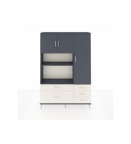 Arges Dolap 7 Raflı 5 Çekmeceli 3 Kapaklı 132x30x195 Antrasit-Antrasit/Aytaşı