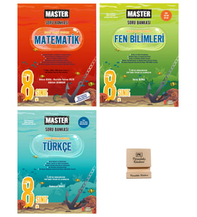 Okyanus LGS 8. Sınıf Master Matematik Fen ve Türkçe Soru Bankası 3lü Set + Telefon Standı