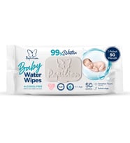 Su Bazlı Bebek Islak Mendilleri, Hassas Ciltler İçin Ekstra Büyük Boy Bebek Bezi Mendilleri, Parfümsüz ve Kokusuz, Dermatolojik Olarak Test Edilmiş, Yumuşak ve Dayanıklı Kumaş,50 Adet