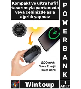 #Powerbank 1200 mAh Taşınabilir Güneş Panelli Şarj Cihazı Kamp Doğa Uyumlu Solar Enerjili Power Bank
