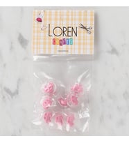 Crafts 8 Li Şeffaf Pembe Araba Düğme - 249