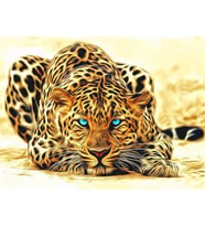 Leopar Sayılarla Boyama Seti 50x65 cm (Tuvale Gerili)