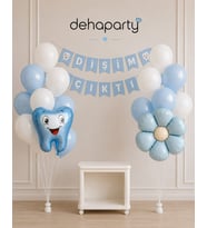 Diş Buğdayı Parti Süsleme Seti Dişim Çıktı Banner Balon Süsleri Kız Erkek Bebek Doğum Günü Konsepti 23 Parça