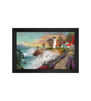 Manzara Temalı Kanvas Tablo 50 x 70 cm Siyah Çerçeve