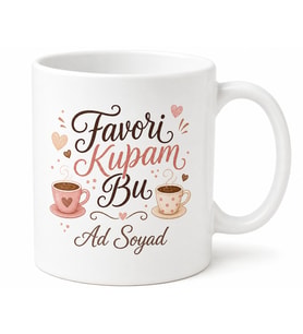 İsme Özel Favori Kupam Bu Yazılı Kupa Bardak Kişiye Özel Hediye