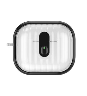 Airpods 4 Kılıf Kenarları Renkli Şeffaf Dilimli Silikon Zore Airbag 40 Kılıf (Siyah)