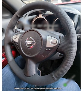 Nissan Juke 2011-2015 Araca Özel Direksiyon Kılıfı (NOKTA ALCANTRA) (Karışık)