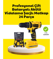 Çift Bataryalı 12V Akülü Matkap  10 mm Metal, 20 mm Ahşap Delme Kapasitesi