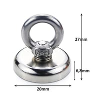 Valkyrie D20 10kg 20mm Askılı Güçlü Neodyum Mıknatıs Banyo Tuvalet Mutfak Askı Raf