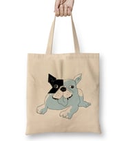 French Bulldog Blue Bez Çanta Uzun Saplı
