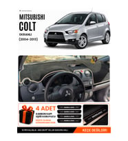 e-biz MITSUBISHI COLT EKRANLI (2004-2013) Uyumlu Torpido Örtüsü, Torpido Kılıfı - Siyah-Bej - MI006